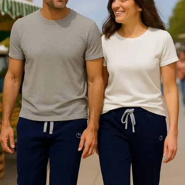 Pantalon droit en molleton léger French Terry